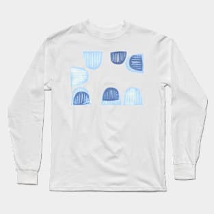 Blue Scattered Half Moons Long Sleeve T-Shirt